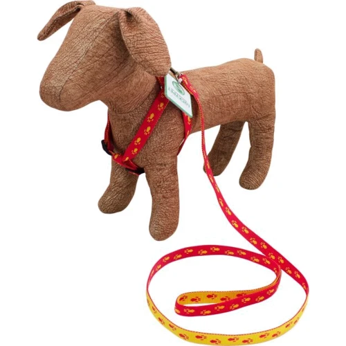 Шлея и поводок Lucky Pet Лапки красная (4820224219493): Производитель Lucky Pet