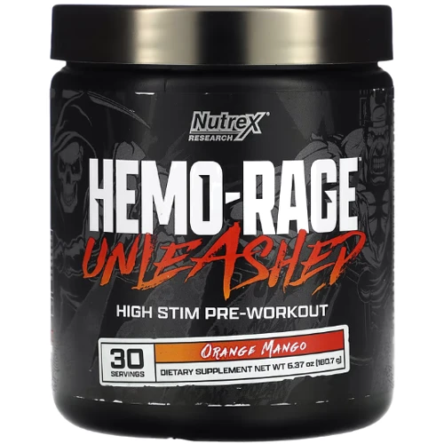 Предтренировочный комплекс Nutrex Hemo-Rage Unleashed 180 g / 30 servings / Orange Mango