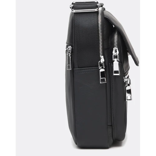 Чоловіча сумка через плече Keizer чорна (k16017-black): Фактура Гладка, матова