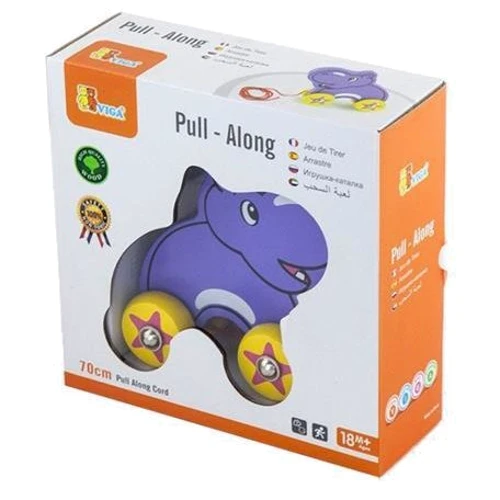 Дерев'яна каталка Viga Toys Бегемотик (50092)