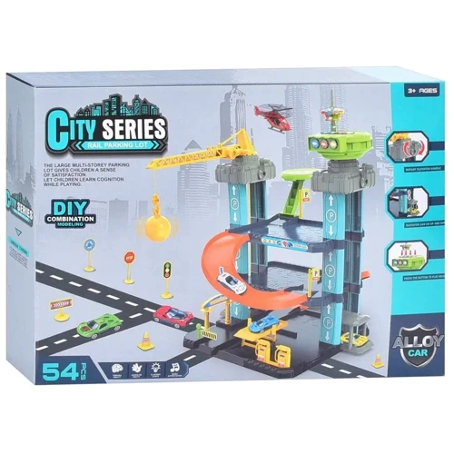 Гараж, 54 детали, транспорт, звук, свет (P3088): Производитель Noname