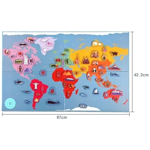 Магнитная карта Мира Hello World MiDeer MD1018