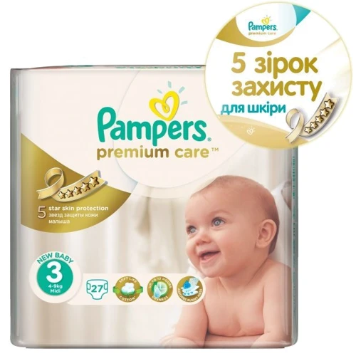 PAMPERS Premium Care Midi (4-9 кг) 27 шт.