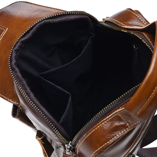 Мужская сумка планшет Borsa Leather коричневая (K15027-brown): Застежка Молния