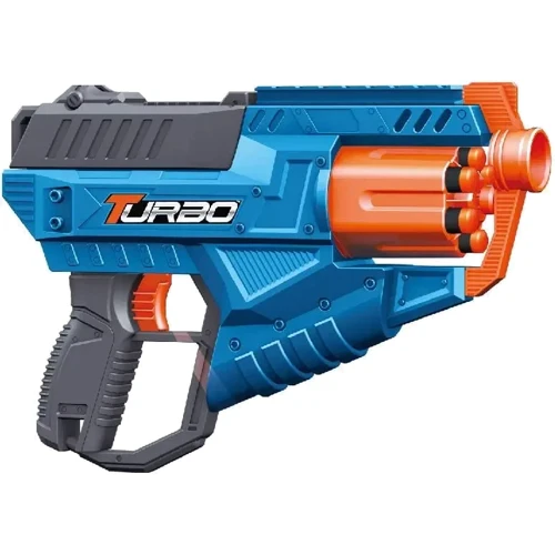 Іграшковий пістолет Turbo Attack Force з барабаном та м'якими патронами 10 шт. (ВТ319): Виробник Turbo