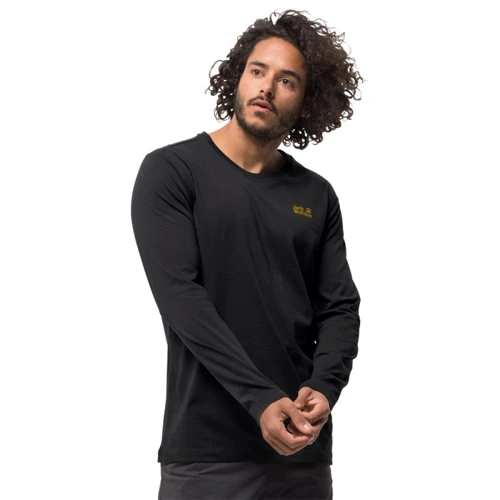 Жіночий лонгслів Jack Wolfskin Essential Longsleeve Men 1806041-6000 S чорний: Вид Лонгсливы