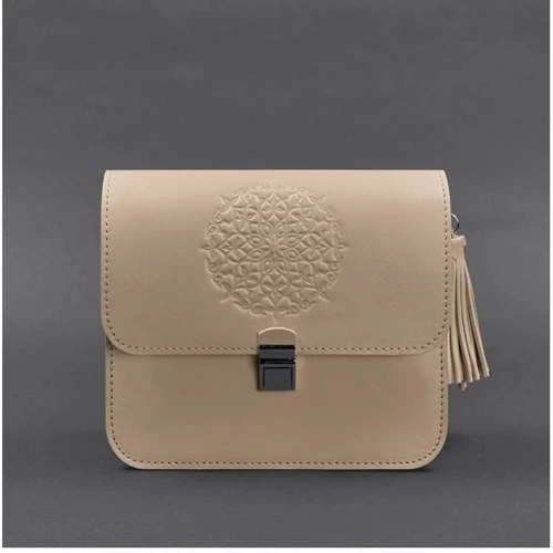 Жіноча сумка-сетчел BlankNote Лілу світло-бежева (BN-BAG-3-light-beige): Фактура Тиснение, Матовая, Гладкая