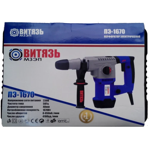 Перфоратор Витязь ПЭ-1670: Тип крепления бура SDS-Plus
