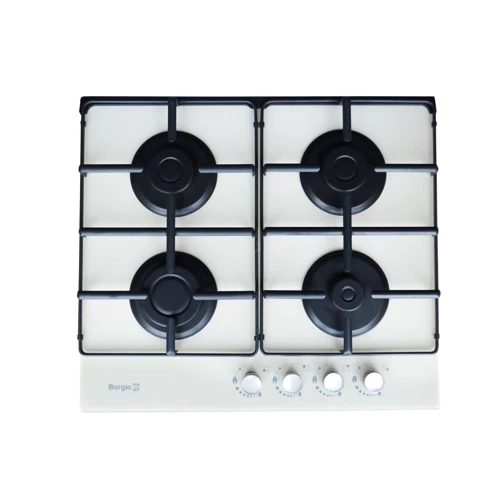 Варильна поверхня газова Borgio 6270 (White Glass): Кількість конфорок 4