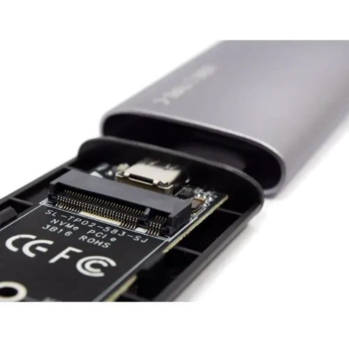 Аксесуар для накопичувача Frime для M.2 NVMe PCIe Metal USB 3.2 (TYPE-C) Silver (FHE401.M2UC): Тип аксесуара Внешний карман