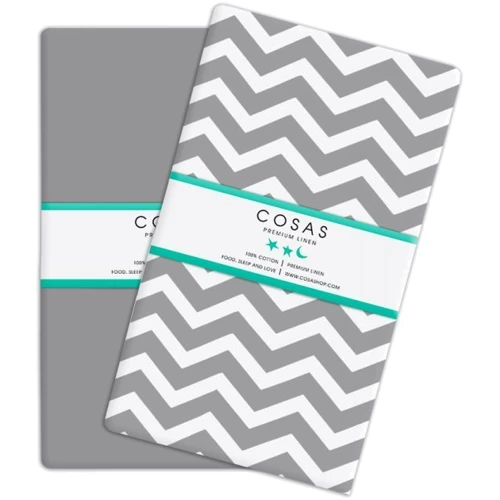 Набор простыней Cosas Grey Zig Grey на резинке 2 шт. 120x60 см (SetSheet_Grey_ZigGrey_120x60): Тип простынь