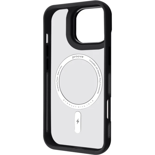 Чехол для iPhone Proove Clear Essence Case with Magnetic Ring Black for iPhone 16 Pro Max: Цвет черный