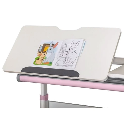 Детский стол ErgoKids с полкой розовый (TH-310 W/PN + BD-S30 PN): Особенности Регулировка угла наклона столешницы, Регулировка высоты