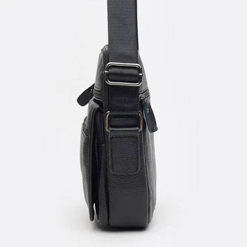 Мужская сумка через плечо Keizer черная (K14141-black): Фактура Матовая