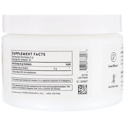 Thorne Research Fractionated Pectin Powder Модифікований цитрусовий пектин 141 г: Форма випуску порошок