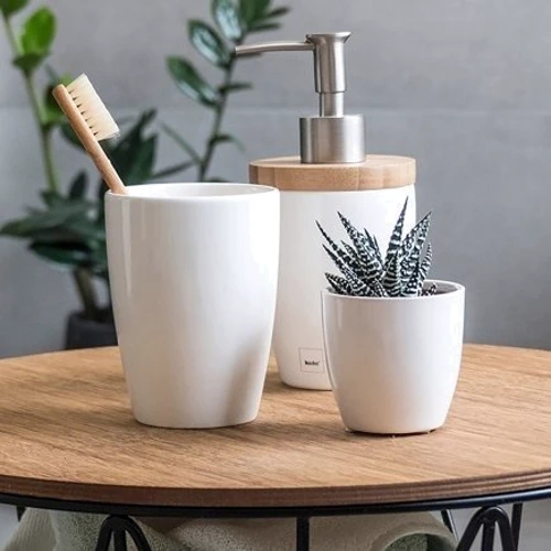 Стакан для зубных щеток KELA Natura белый 10.5х8 см (18588)