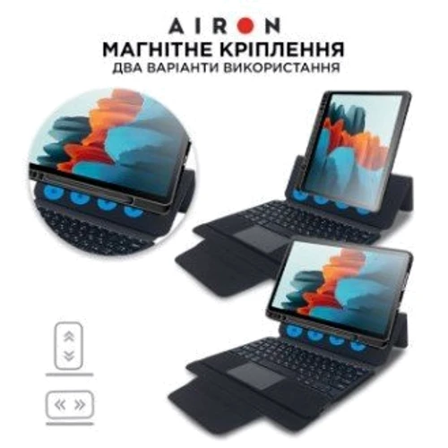 Аксессуар для планшетных ПК AirOn Premium Case Smart Keyboard Black for Samsung Galaxy Tab S7 T870/T875 / Galaxy Tab S8 2022 X700/X706 (4822352781098) фото 6