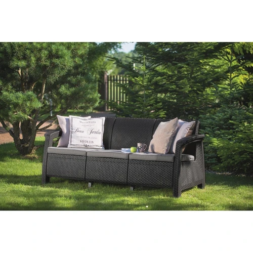 Софа Allibert Corfu love seat max серая (3253929120015): Высота, см 79