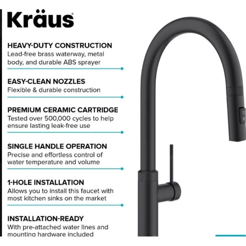 Змішувач для кухонного миття Kraus KPF-2654MB