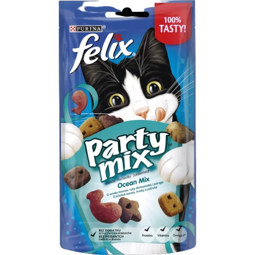 

Лакомство Felix Party Mix Морской Микс для взрослых кошек со вкусом лосося, форели и минтая 60 г (7613287631435)