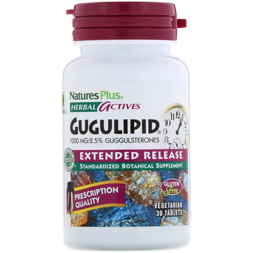 Nature's Plus, Herbal Actives, Gugulipid, Extended Release, 1,000 mg, 30 Vegetarian Tablets (NAP-07328)