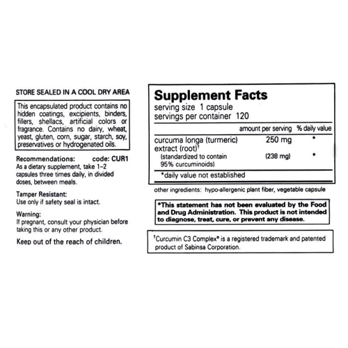 Pure Encapsulations Curcumin 250 mg 60 caps Куркумин (PE-00091)