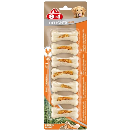 Лакомство 8in1 Strong кость прочная с куриным мясом XS 7 шт (4048422110668)