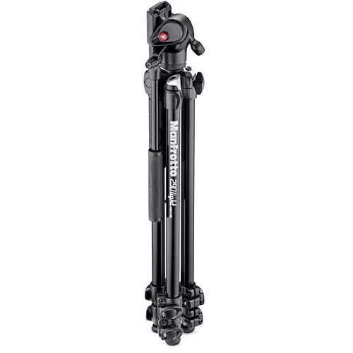 Manfrotto 290 Light Aluminum Tripod with Video Fluid Head: Максимальная высота 146 см