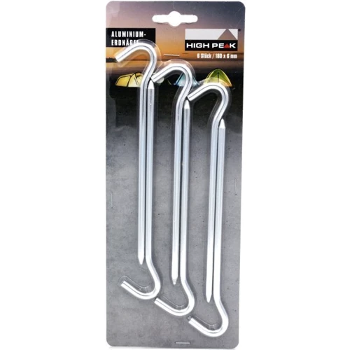 Аксесуар для намету Кільця High Peak Alloy Pin Peg 18 см 6 шт. Silver (42227): Виробник High Peak