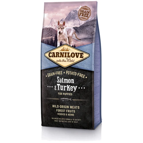 Сухой корм для щенков Carnilove Salmon & Turkey Puppy 12кг+1.5кг