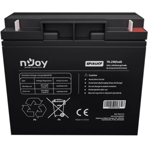 Njoy GP1812CF 12V VRLA (BTVACATHETHCFCN01B): Тип Аккумулятор
