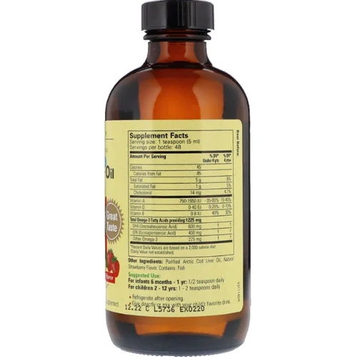 ChildLife, Cod Liver Oil, Natural Strawberry Flavor, 8 fl oz (237 ml) (CDL10500): Тип Омега 3