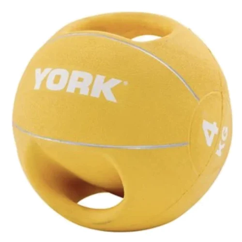 Мяч для фитнеса York Fitness медбол с двумя ручками 4 кг желтый (20014961807305)