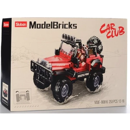 Конструктор SLUBAN M38-B0816 джип, 17,8см, фігурка, 38,5-24-7см