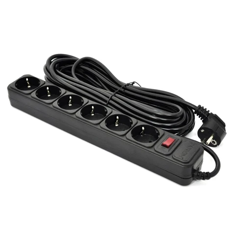 Сетевой фильтр Patron 10 m 3 x 1 mm2 (SP-10610) 6 розеток BLACK (EXT-PN-SP-10610): Тип Сетевые фильтры