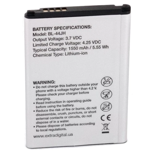 Аккумулятор ExtraDigital 1550mAh (BML6243) for LG Optimus L7 (BL-44JH): Производитель ExtraDigital