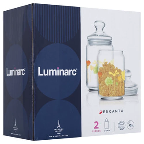 Ємність для зберігання Luminarc Набор банок Encanta 2 шт. (P7562): Матеріал корпусу ударостійке скло