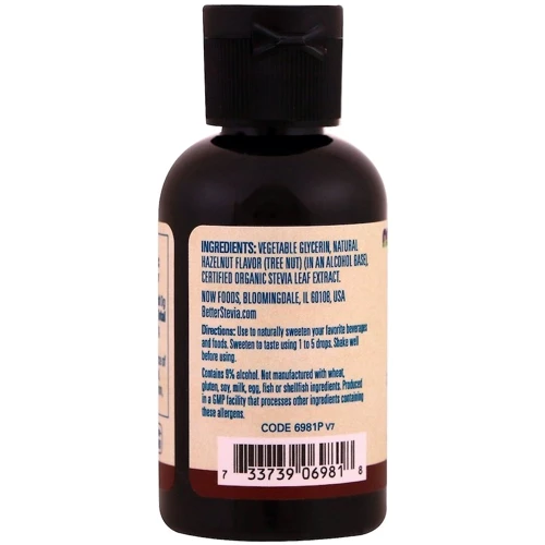 Now Foods Better Stevia, Zero-Calorie Liquid Sweetener, Hazelnut, 2 fl oz (59 ml) (NOW-06981): Пол Унисекс