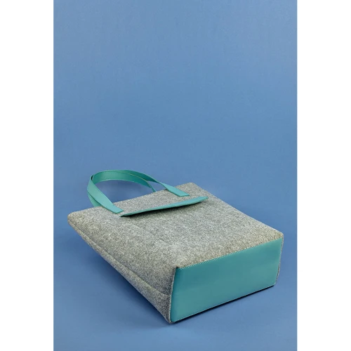 Женская сумка шоппер BlankNote бирюзовая (BN-BAG-17-felt-tiffany): Тип ручки С двумя ручками, Длинная ручка