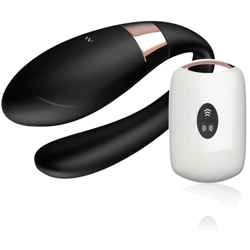 Вибромассажер для пар с пультом ДУ - Boss Series V-Vibe Black USB 7 Function, BS6200003