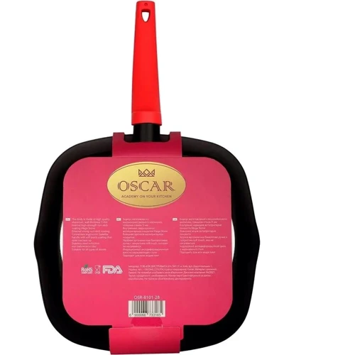 Сковорода гриль OSCAR Chef 28 см (OSR-8101-28): Материал корпуса Алюминий