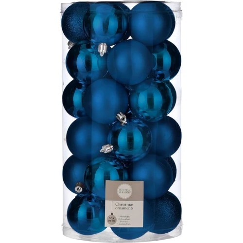 

Набор елочных шаров House of Seasons Ø 6 см 30 шт Синих (8718861972047)