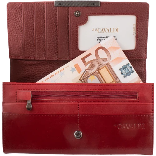 Женский кошелек Cavaldi красный (DNKPX27-21-red): Материал Натуральная кожа