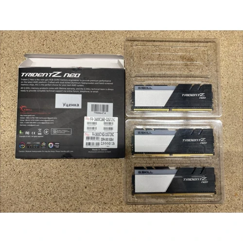 G.Skill 32 GB (4x8GB) DDR4 3600 МГц Trident Z Neo (F4-3600C16Q-32GTZNC) (Оперативна пам'ять)(79006474) Stylus approved: Причина уцінки По факту в комплекте 3 единицы