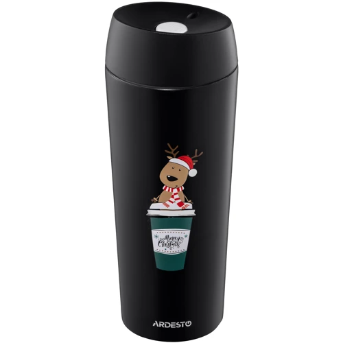 Термокухоль Ardesto Coffee Time Reindeer 450 мл, чорний (AR2645RN)