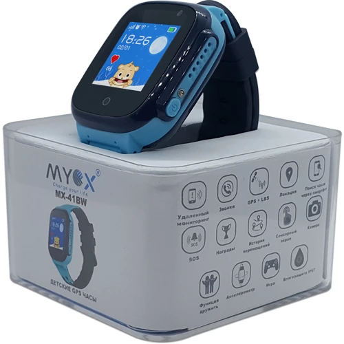 Смарт-часы Детские водонепроницаемые GPS часы MYOX МХ-41BW синие (камера): Емкость батареи, мАч 600