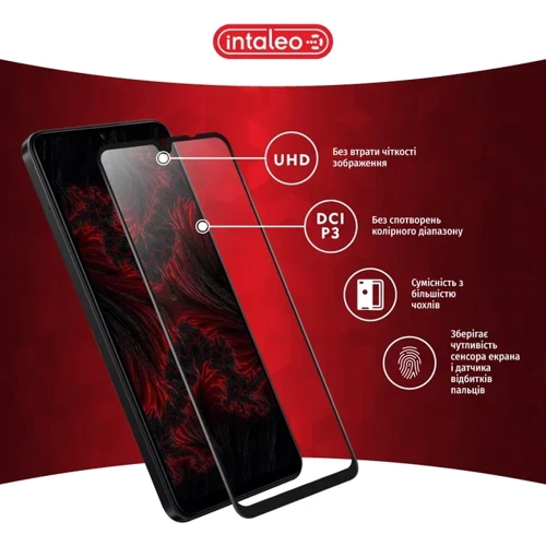 Intaleo Tempered Glass Full Glue Black for Xiaomi Poco C75: Материал стекло