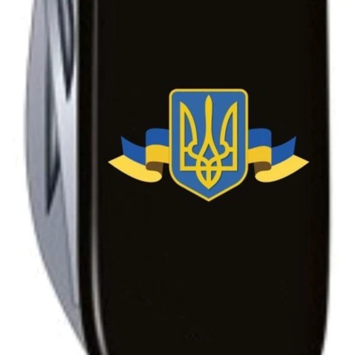 Мультитул Victorinox Huntsman Ukraine 91мм/15 функцій/чорний /Герб України зі стрічкою (1.3713.3_T1010u): Кількість інструментів 15