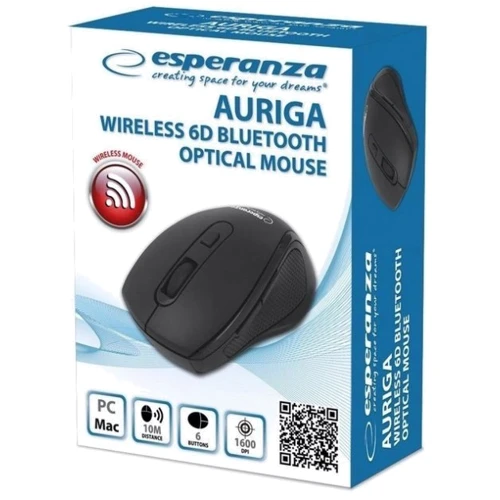 Мышь Esperanza Auriga 6D Bluetooth Black (EM128K): Интерфейс подключения Bluetooth