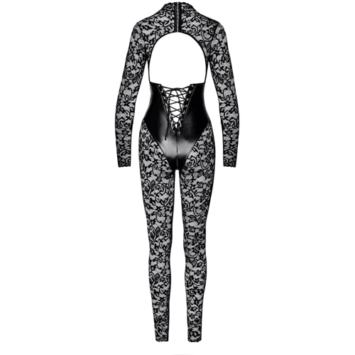 Комбинезон Noir Handmade F299 Enigma lace catsuit with underbust bodice Black, M